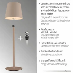 JUST LIGHT. Akku-Tischleuchte Boteria