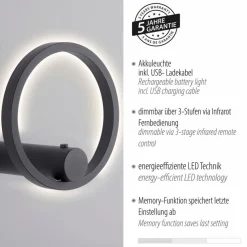 JUST LIGHT. Akku-Wandleuchte Archie