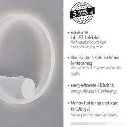 JUST LIGHT. Akkuleuchten|Wandleuchten|Akku-Wandleuchte Archie