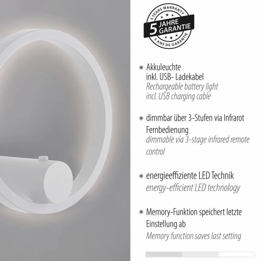 JUST LIGHT. Akkuleuchten|Wandleuchten|Akku-Wandleuchte Archie
