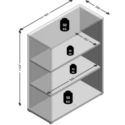 FMD Büroschränke & Regale|Büromöbel-Serien|Aktenregal Calvia, breit 3OH