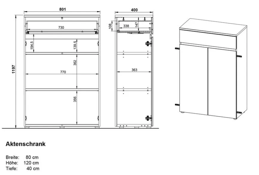 Outlet Aktenschrank Baltimore Büroschränke & Regale