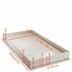 Kinder Kinderbetten|Kinderbetten|Ausziehbett Tipi, 90 x 200 cm