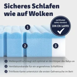 Kinder Ergodream Babymatratzen|Babymatratzen|Baby-Kaltschaummatratze Ergo Blue