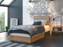 Discount Bett mit Polsterkopfteil Twenty 90 x 200 cm Kinder Jugendbetten|Jugendbetten