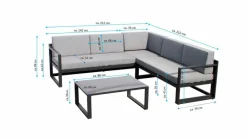 Loungemöbel-Sets|Ecklounge Cascano 3tlg.