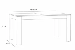 FORTE Esstische|Esstisch Bohol 160/206,60 x 90,20 cm