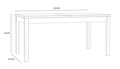 FORTE Esstisch Killarney 160/207 x 90 cm