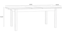 FORTE Esstisch Killarney 160/207 x 90 cm