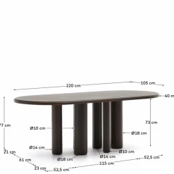 Kave Home Esstische|Esstisch Mailen 220 x 105 cm