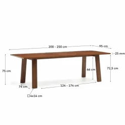 Kave Home Esstisch mit Auszug Arlen 220/ 250 x 95 cm
