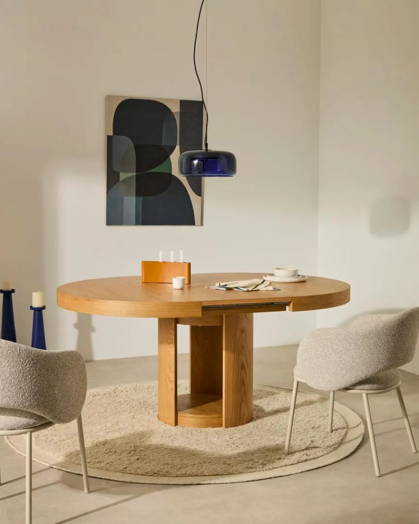 Kave Home Esstisch mit Auszug Artis Ø 120/ 170 cm