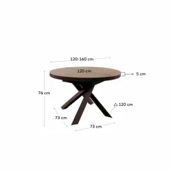 Kave Home Esstische|Esstisch mit Auszug Vashiti 120/ 160 cm