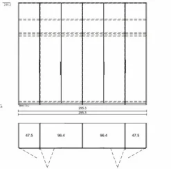 Clearance Falt-/Drehtürenschrank Ohio 300 x 236 cm Kleiderschränke