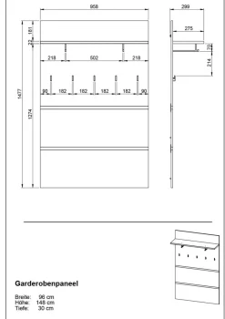 Germania Garderobenpaneel Carano