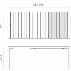 Nardi Gartentisch ausziehbar Tevere 147 cm