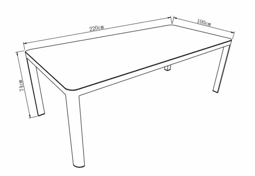Gartentische|Gartentisch Luca 220x100cm, Aluminium