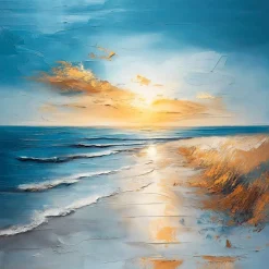 Best Glasbild 30 x 30 cm Atmospheric Beach II Bilder Ohne Rahmen