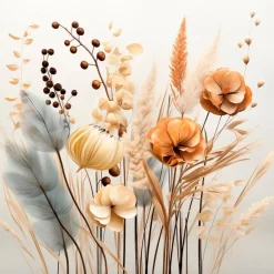 EUROART Bilder Ohne Rahmen|Glasbild 20 x 40 cm Boho Flowers III