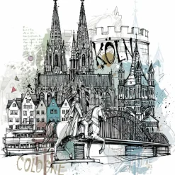 Sale Glasbild 30 x 30 cm Cologne collage Bilder Ohne Rahmen|Bilder Nach Themen