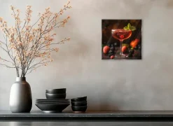 EUROART Glasbild 20 x 20 cm Colourful Cocktails V