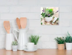 EUROART Glasbild 20 x 20 cm Fresh herbs II