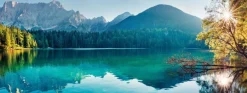 EUROART Bilder Ohne Rahmen|Glasbild 30 x 80 cm Fusine Lake