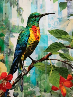 EUROART Glasbild 30 x 40 cm Jungle Bird