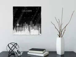 EUROART Bilder Ohne Rahmen|Glasbild 30 x 30 cm Köln - Collage II