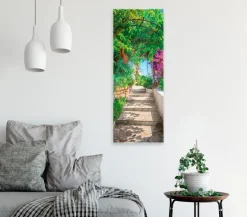 EUROART Glasbild 30 x 80 cm Old Stone Stairs II