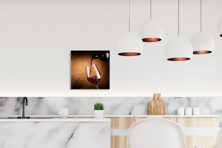 EUROART Bilder Ohne Rahmen|Bilder Nach Themen|Glasbild 30 x 30 cm Red wine IV