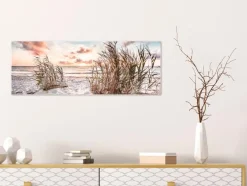 EUROART Bilder Ohne Rahmen|Glasbild 33 x 98 cm Soft Sea V