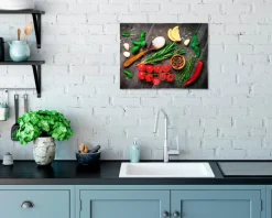 Best Glasbild 30 x 40 cm Tomatoes and Spices II Bilder Ohne Rahmen|Bilder Nach Themen