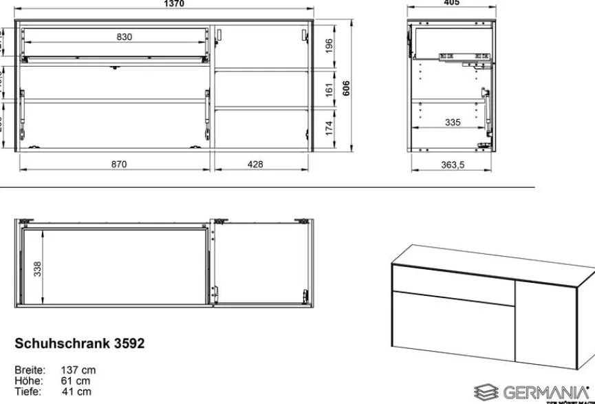 Germania Hänge-Schuhschrank Mondello