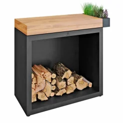 OFYR Kaminholzregal Butcher Block Storage Black