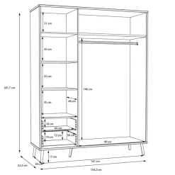 Kinder FORTE Kinderzimmer Schränke|Kinderzimmer Schränke|Kleiderschrank Harllson