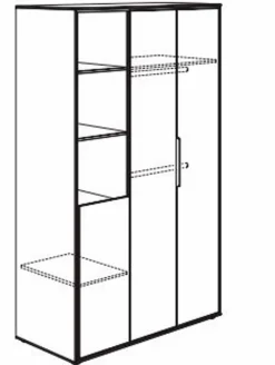 Hot Kleiderschrank Lieven 126 x 204 cm Kinder Babyzimmer Schränke & Regale|Babyzimmer Schränke & Regale
