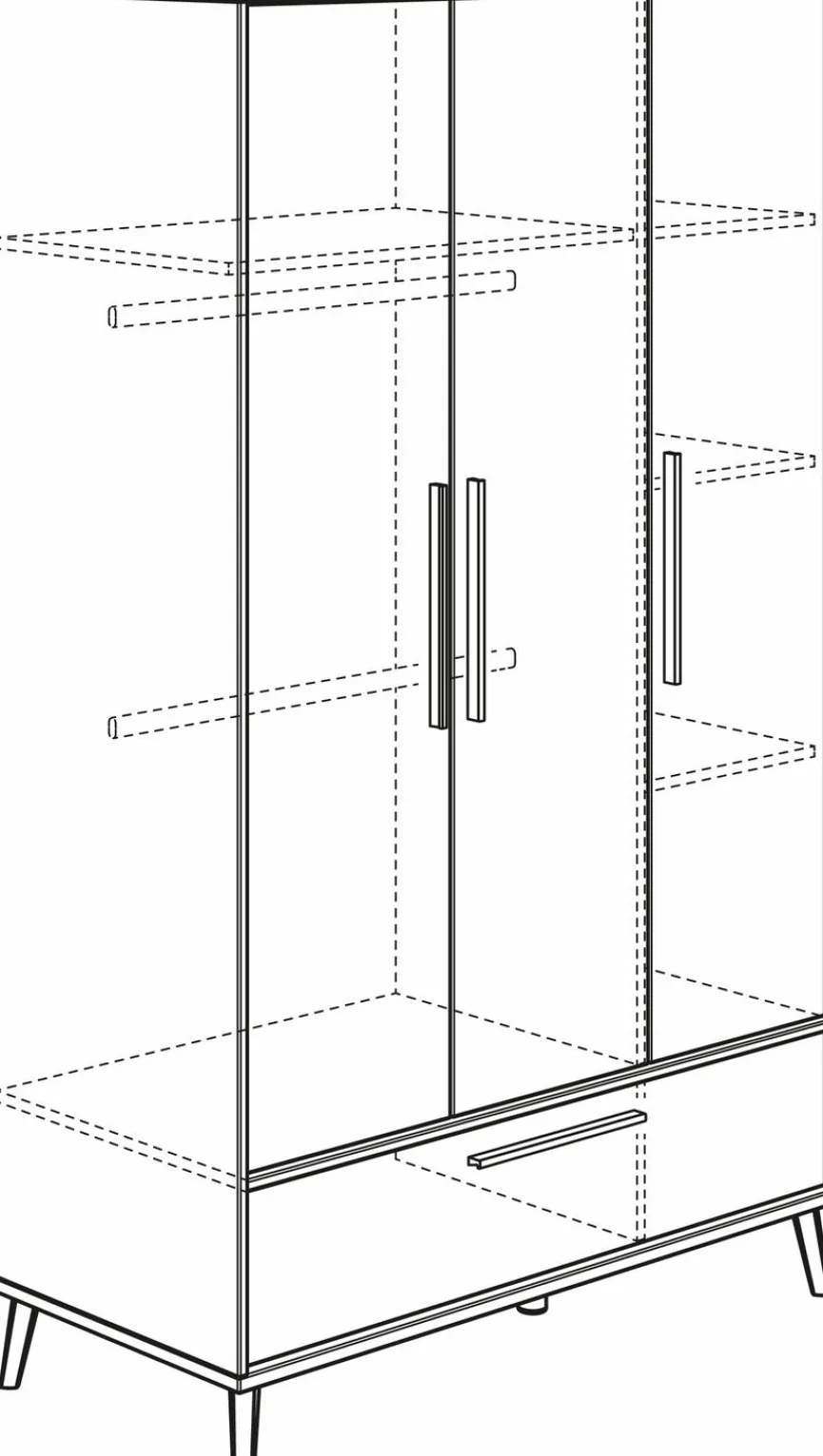 New Kleiderschrank Eefje 124 x 204 cm Kinder Babyzimmer Schränke & Regale|Babyzimmer Schränke & Regale