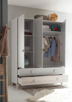 Kinder BEGABINO Babyzimmer Schränke & Regale|Babyzimmer Schränke & Regale|Kleiderschrank Fien 155 x 58 cm