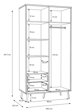 Kinder FORTE Kinderzimmer Schränke|Kinderzimmer Schränke|Kleiderschrank Harllson