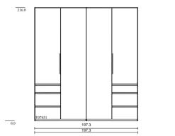 WIMEX Kleiderschrank Level 36 200 x 216 cm