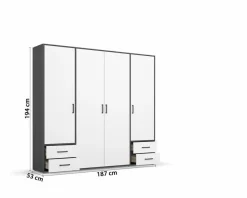 New Kleiderschrank Voyager 187 x 194 cm Kleiderschränke