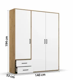 Clearance Kleiderschrank Voyager 140 x 194 cm Kleiderschränke