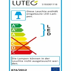 Lutec Außenwandleuchten|Außenwandleuchten|LED-Außenwandleuchte Qubo
