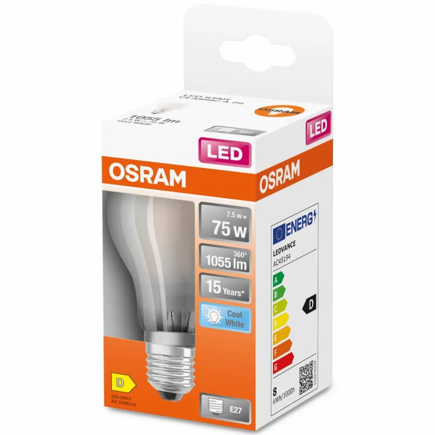 Osram LED-Birne E27/7,5 Watt/Energie D