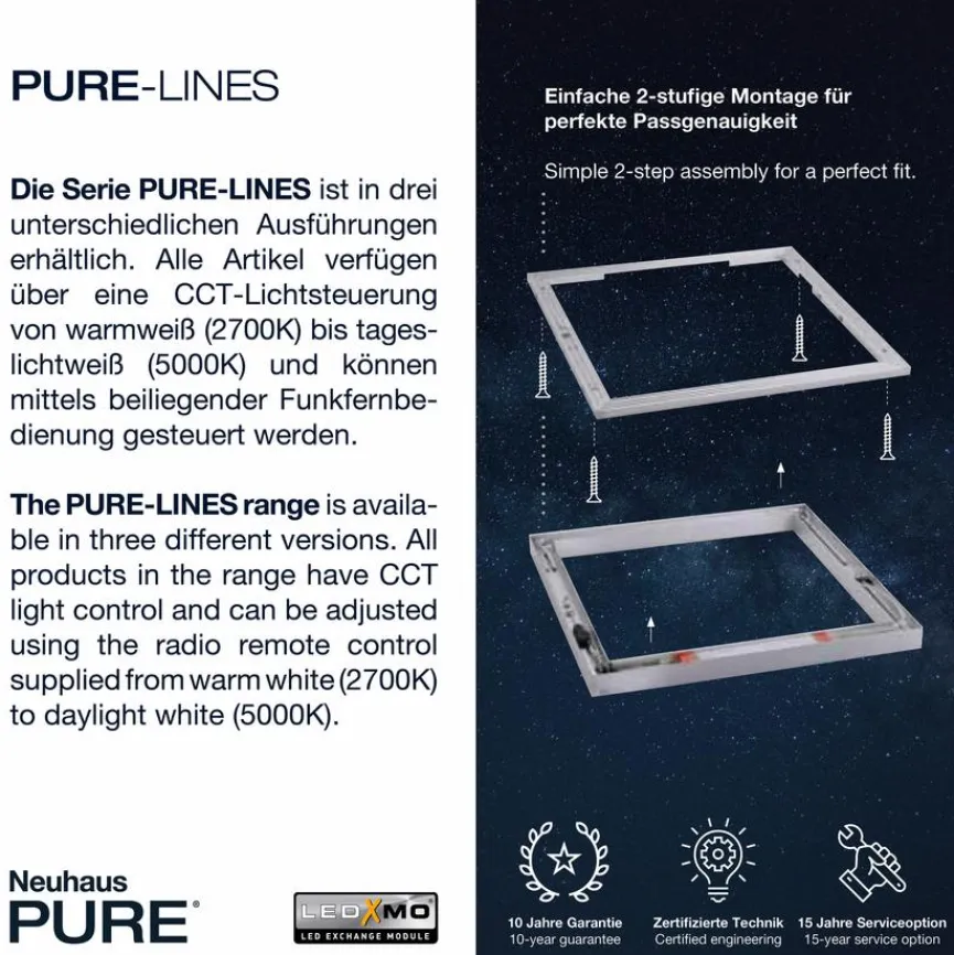 Neuhaus PURE LED-Deckenleuchte PURE-LINES