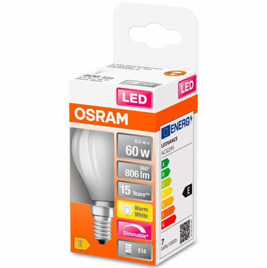 Osram E14|LED-Tropfen matt E14/ 5,5Watt/ Energie E