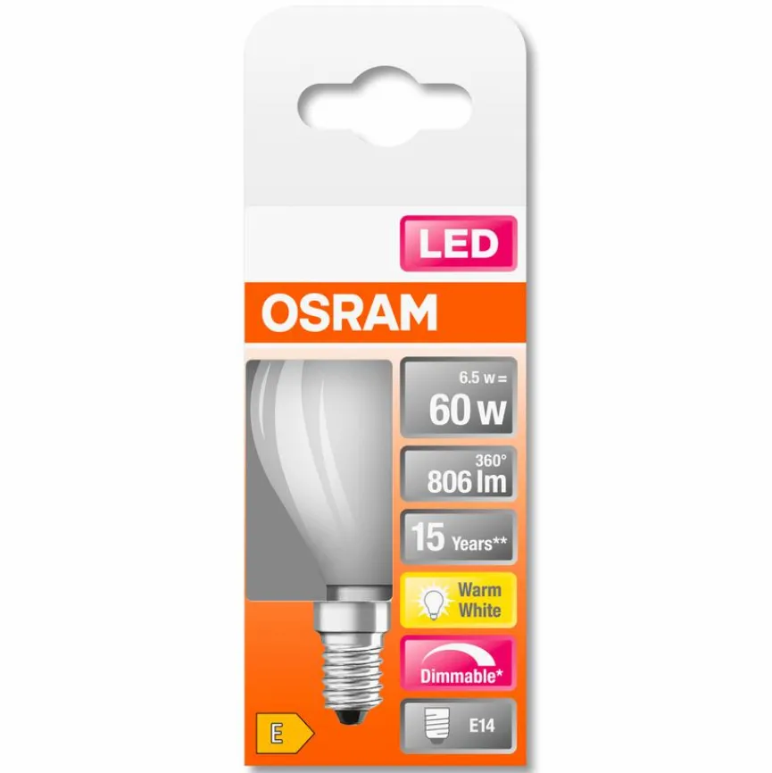 Osram E14|LED-Tropfen matt E14/ 5,5Watt/ Energie E