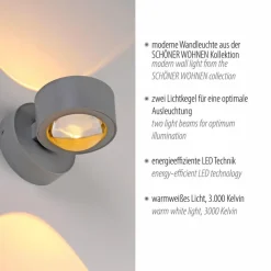 SCHÖNER WOHNEN-Kollektion Wandleuchten|LED-Wandleuchte Chia