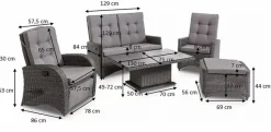 Loungemöbel-Sets|Loungemöbel Set Deluxe Lounge 5 tlg